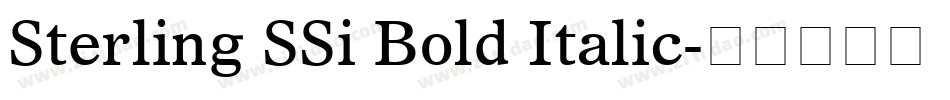Sterling SSi Bold Italic字体转换